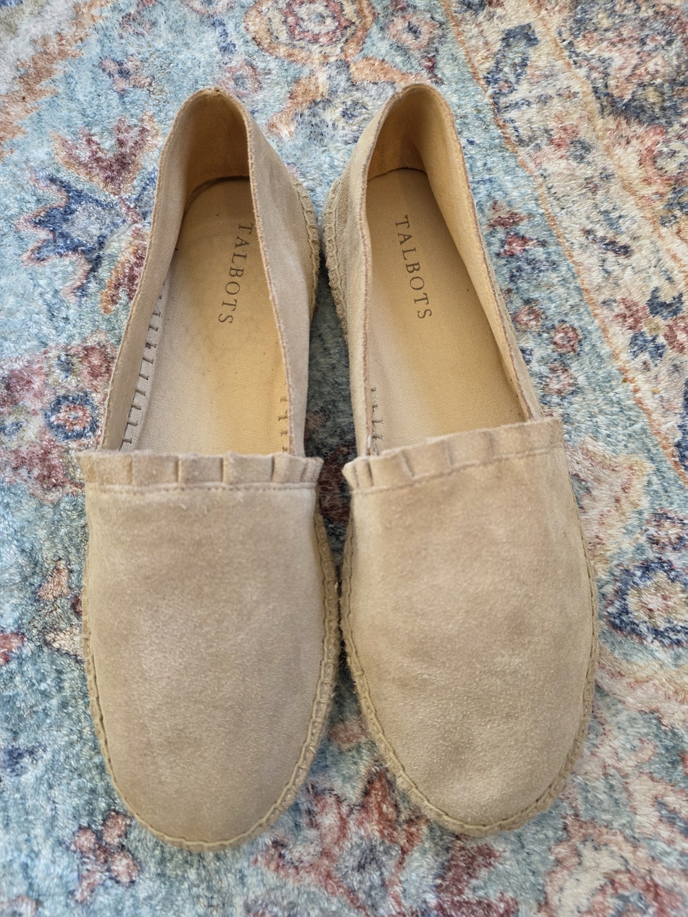 Talbots Women's Suede Espadrille Loafers in Beige